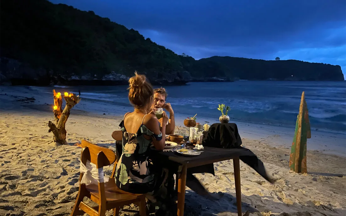 Dinner at Kirana Retreat restaurant in Sumbawa