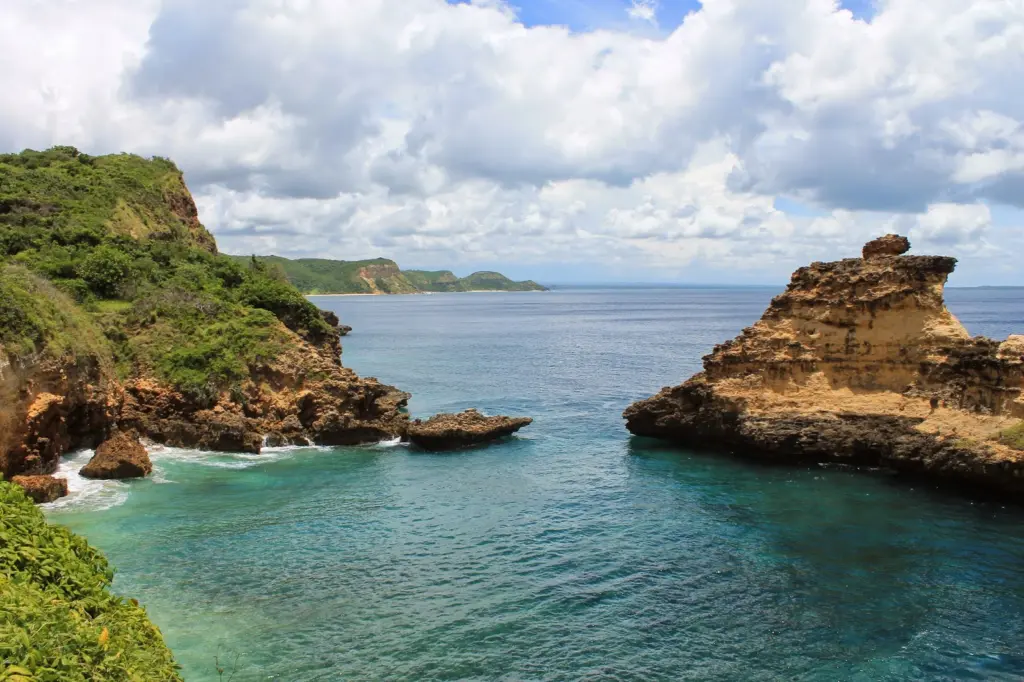 Rocky cove along the Indonesian coast