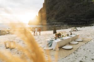 event gathering at sunset
